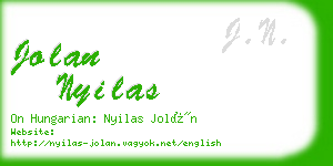 jolan nyilas business card